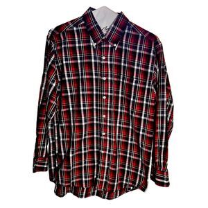 Shirt Men’s Red Plaid Size Small by Barry Bricken Long Sleeve